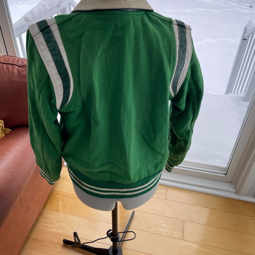 Vintage 1940s Varsity Jacket - Green - XS - Picture 6 of 11